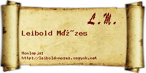 Leibold Mózes névjegykártya